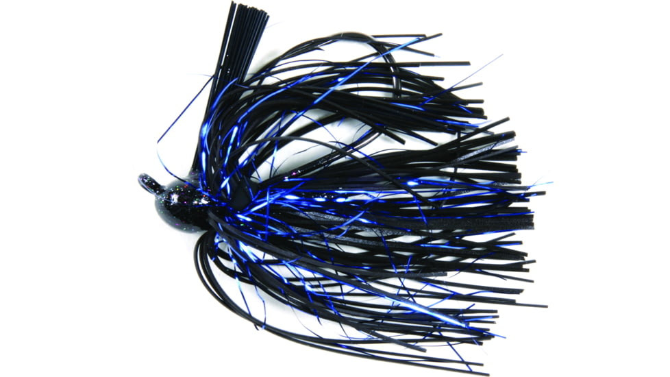 Lunker Lure Rattle Flip Jig, 1/2 oz, Black Blue Flash Skirt, 5012-4014