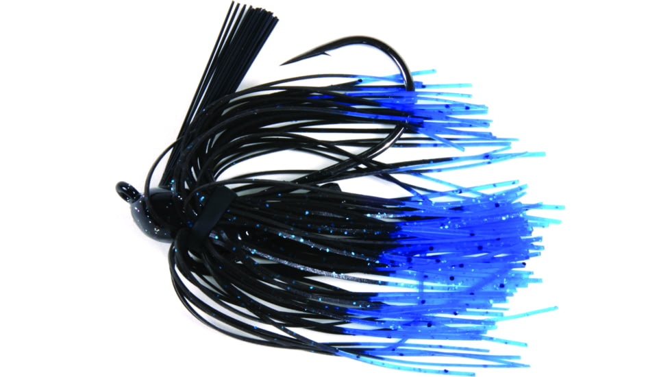 Lunker Lure Rattle Flip Jig, 3/8 oz, Black/Blue Tip, 5038-4015