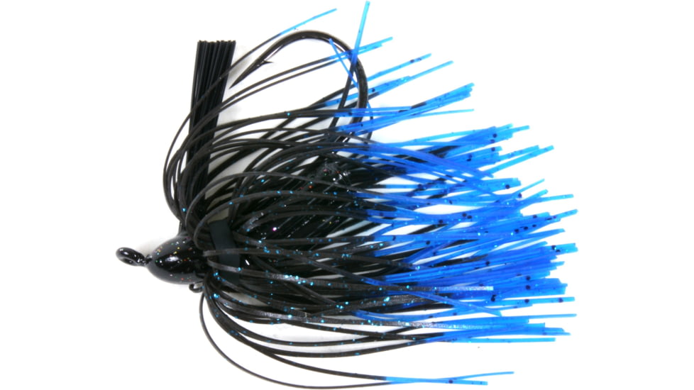Lunker Lure Triple Rattle Jig, 3/8 oz, Black/Blue Tip, 5338-4015