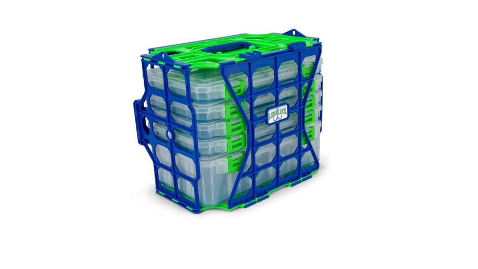 Lure Lock Deep Lure Locker w/4 Ultra Thin Boxes &amp; 1 Deep Box &amp; Tak Liner, Clear/Green, Green/Blue, LL1C5-ASST