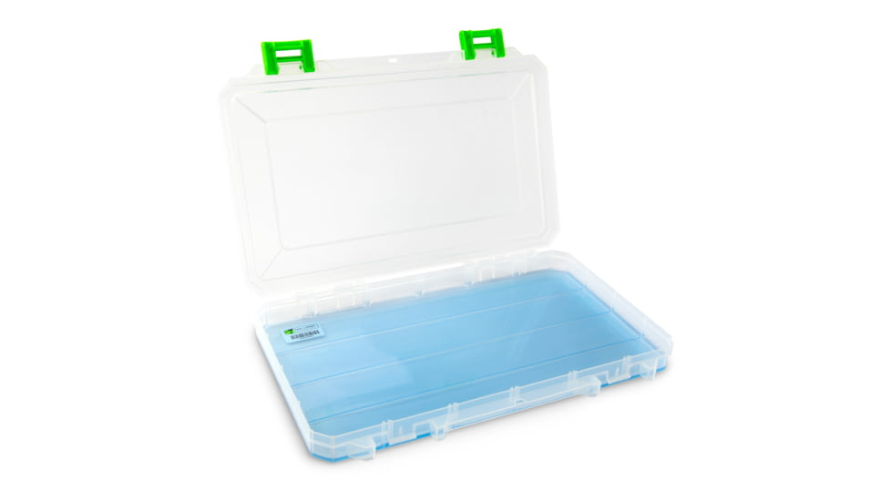 Lure Lock Ultra Thin 1 Cavity Box w/Taklogic Technology &amp; Ocean Blue Tak Liner, Clear/Green, LL1T-1101