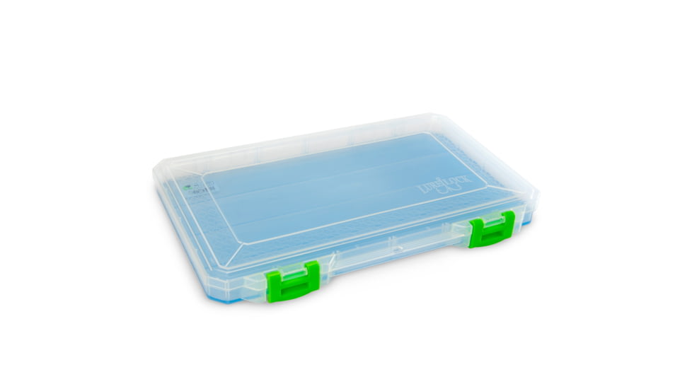 Lure Lock Ultra Thin 1 Cavity Box w/Taklogic Technology &amp; Ocean Blue Tak Liner, Clear/Green, LL1T-1101