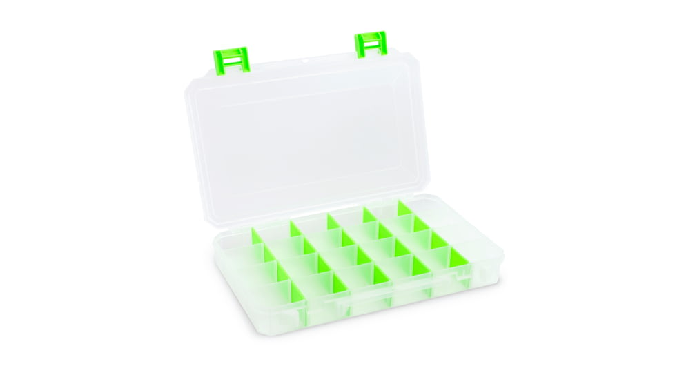 Lure Lock Utility Box w/out Tak Liner, Large, 4 Cavity, Clear/Green, LL1-4001