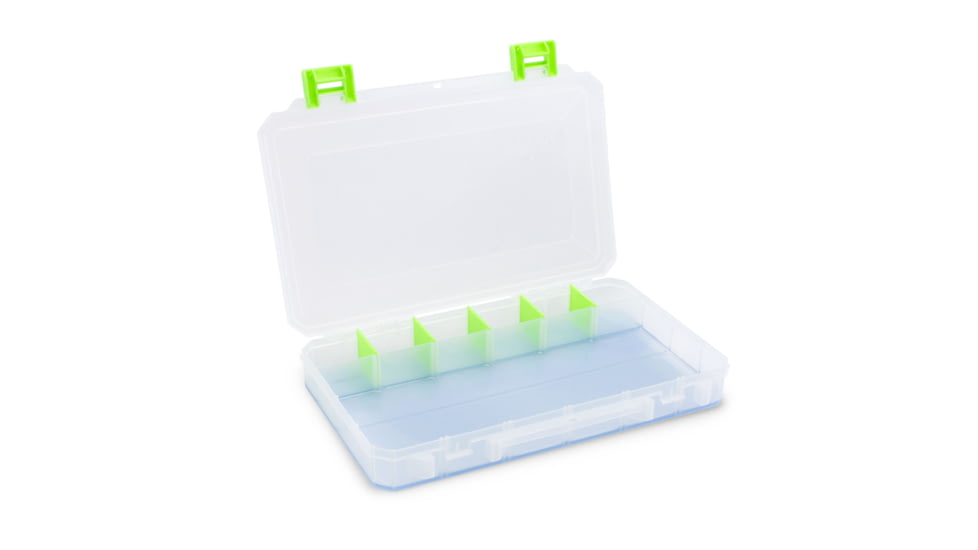 Lure Lock Utility Box w/Taklogic Technology &amp; Ocean Blue Tak Liner, Large, 4 Cavity, Clear/Green, LL1-4101
