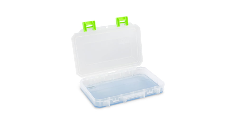 Lure Lock Utility Box w/Taklogic Technology &amp; Ocean Blue Tak Liner, Medium, 3 Cavity, Clear/Green, LL2-3101