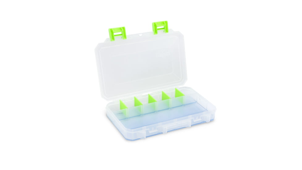 Lure Lock Utility Box w/Taklogic Technology &amp; Ocean Blue Tak Liner, Medium, 3 Cavity, Clear/Green, LL2-3101