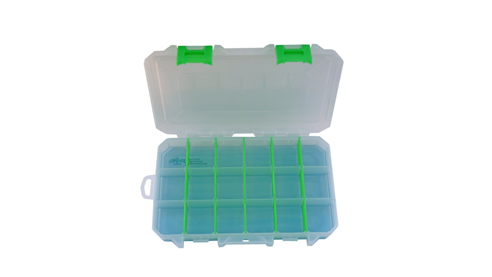 Lure Lock Utility Box w/Taklogic Technology &amp; Ocean Blue Tak Liner, Medium, 3 Cavity, Clear/Green, LL2-3101