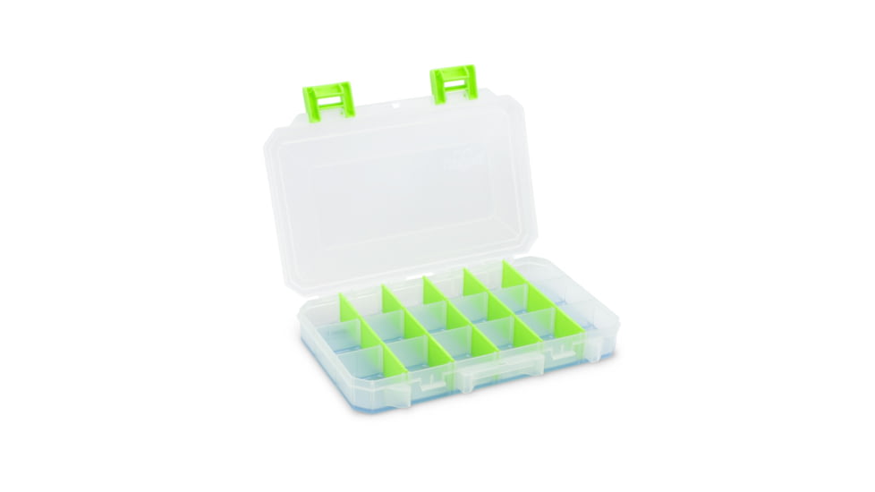 Lure Lock Utility Box w/Taklogic Technology &amp; Ocean Blue Tak Liner, Medium, 3 Cavity, Clear/Green, LL2-3101