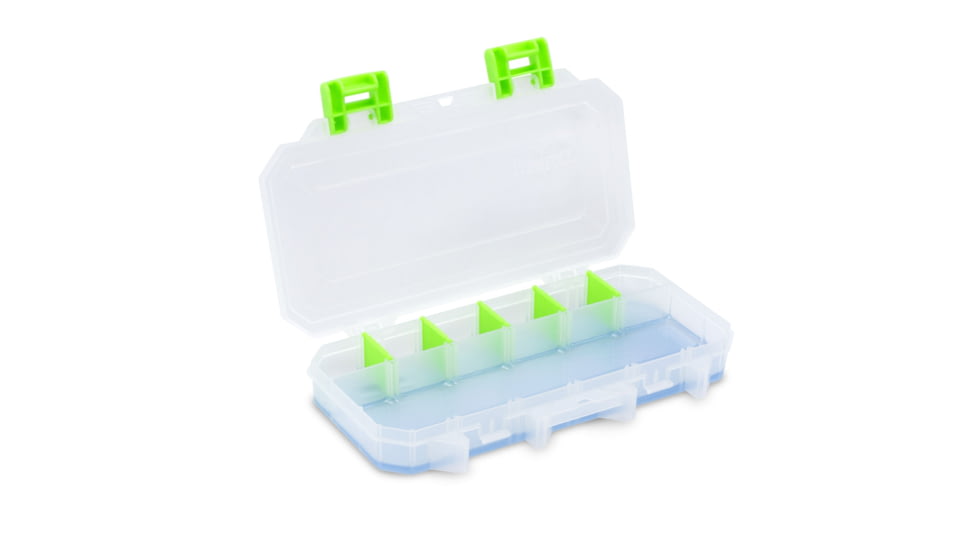 Lure Lock Utility Box w/Taklogic Technology &amp; Ocean Blue Tak Liner, Small, 3 Cavity, Clear/Green, LL3-3101
