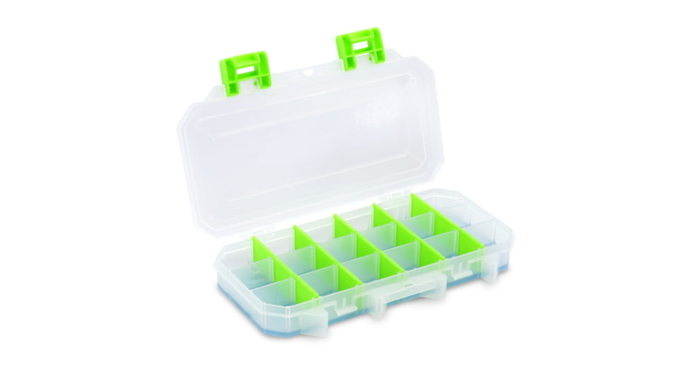 Lure Lock Utility Box w/Taklogic Technology &amp; Ocean Blue Tak Liner, Small, 3 Cavity, Clear/Green, LL3-3101