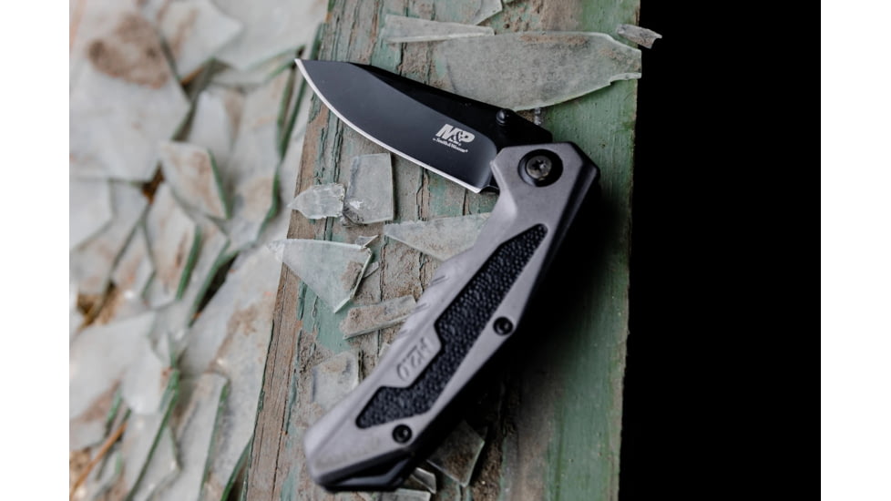 M&amp;P M2.0 Ultra Glide Folding Knife, 3in, 8Cr13MoV Steel Blade, 3.5in, Rubberized Aluminum Handle, 1100040
