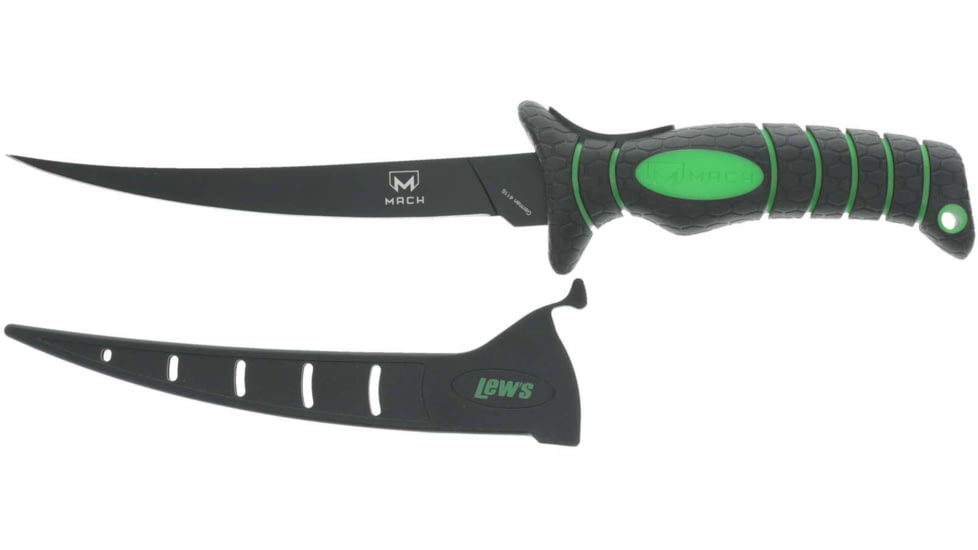 Lew’s MACH 7in Fillet Knife w/ Sheath, German 4116 Stainless Steel Blade, Ergonomic Handle, MK7