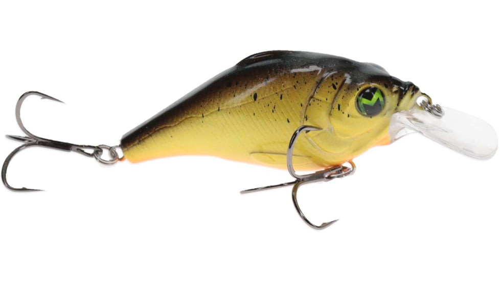 MACH Bouncer Fishing Lure, Shallow Diving Crankbait, Chartreuse Black Splatter Back, 3/8oz, HCMBB-975, HCMBB-975