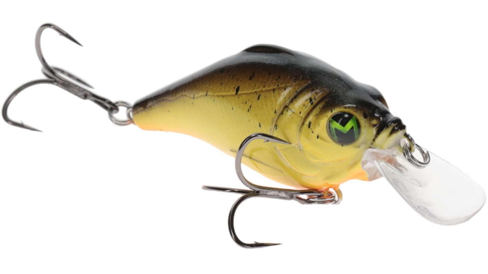 MACH Bouncer Fishing Lure, Shallow Diving Crankbait, Chartreuse Black Splatter Back, 3/8oz, HCMBB-975, HCMBB-975