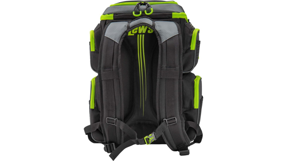 Lew’s MACH HatchPack Tackle Bag, Rugged Build, 7 Compartments, 5 Pouches, 1 Utility Box, Black/Green, LMHP