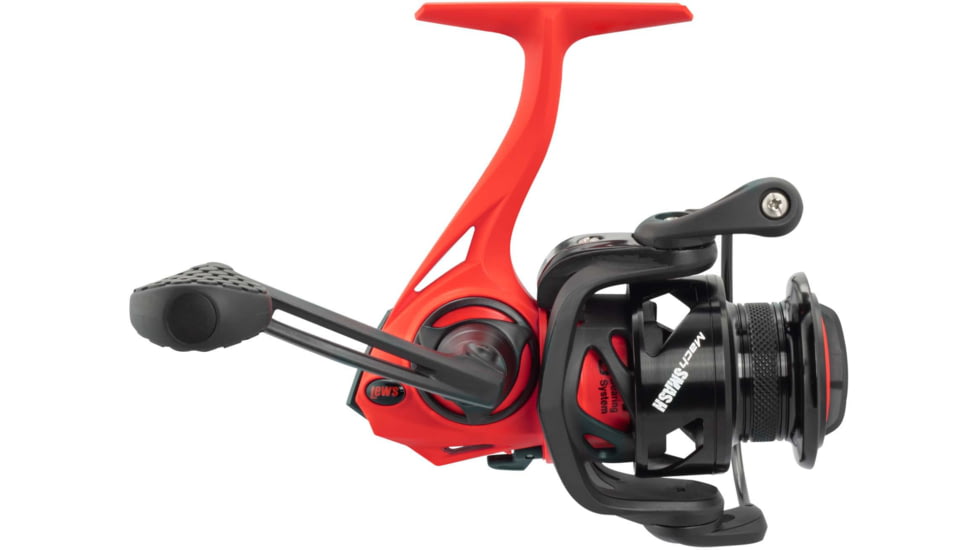 Lew's Mach Smash Spinning Reel, SZ 300 Reel, 6.2-1 Ratio, Premium 8 Bearings, Black/Red, Clam Pack, MHS300C