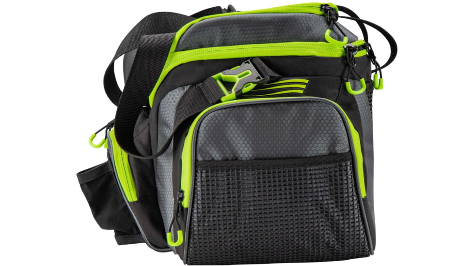 Lew’s MACH Tackle Bag, Rugged Build, 4 Compartments, 3 Pouches, 1 Utility Box, Black/Green, 2-Pack, LMTBA