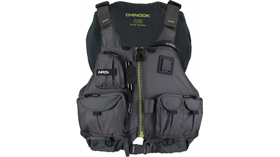 NRS Chinook Mesh Back Fishing PFD-Charcoal-S/M