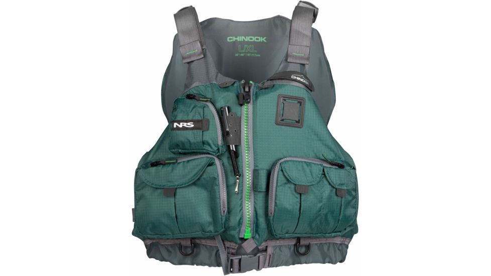 NRS Chinook Mesh Back Fishing PFD-Green-S/M