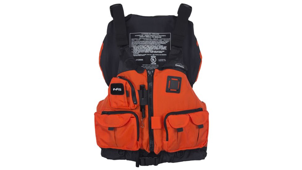 NRS Chinook Mesh Back Fishing PFD-Orange-S/M