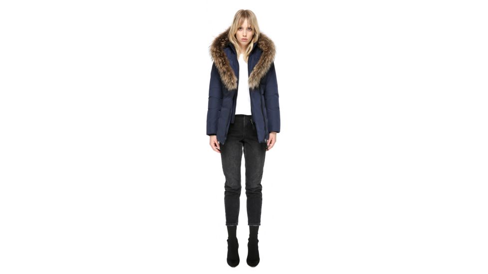 Mackage Adali Fitted Winter Down Coat With Fur Hood - Womens, Ink, Extra Small ADALI-INK-XS