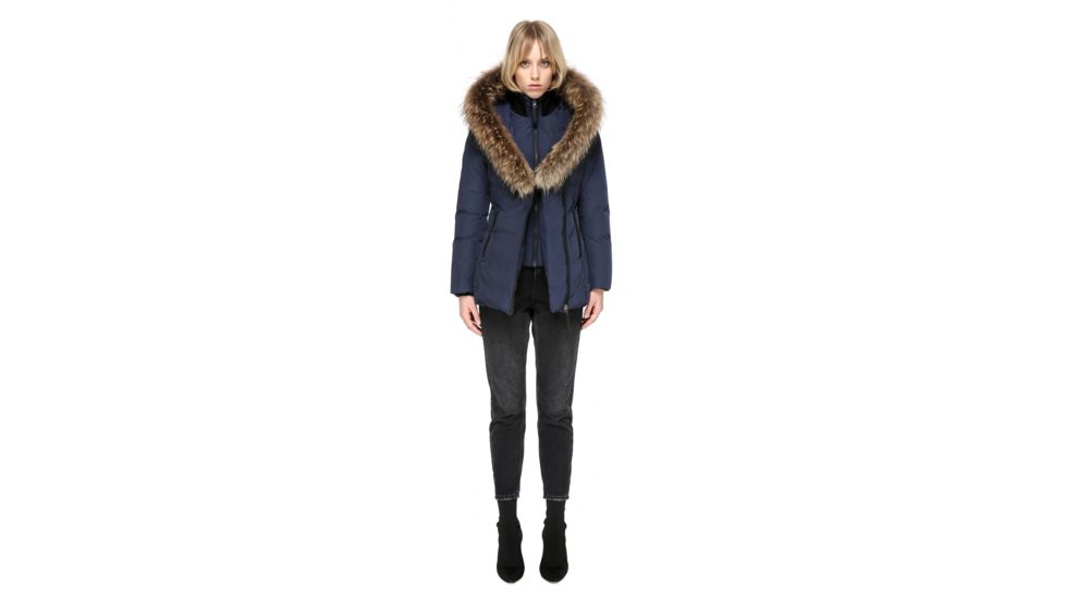 Mackage Adali Fitted Winter Down Coat With Fur Hood - Womens, Ink, Extra Small ADALI-INK-XS