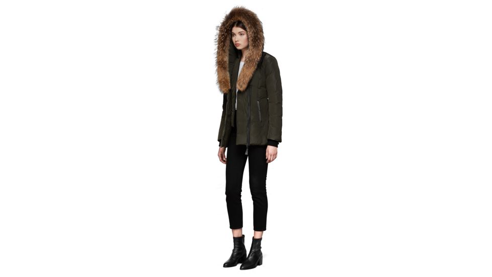 Mackage Adali Fitted Winter Down Coat With Fur Hood - Womens, Army, Extra Small, ADALI-ARMY-XS