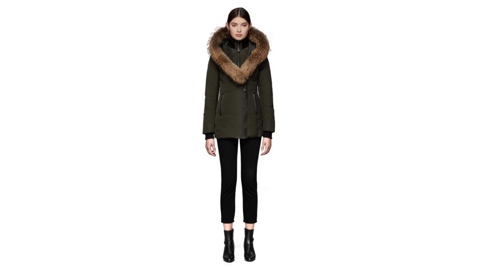 Mackage Adali Fitted Winter Down Coat With Fur Hood - Womens, Army, Extra Small, ADALI-ARMY-XS