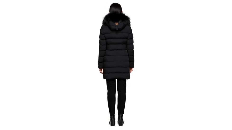 Mackage Calla Lightweight Down Coat With Fur Trimmed Hood - Womens, Black, Large, CALLA-BLACK-L