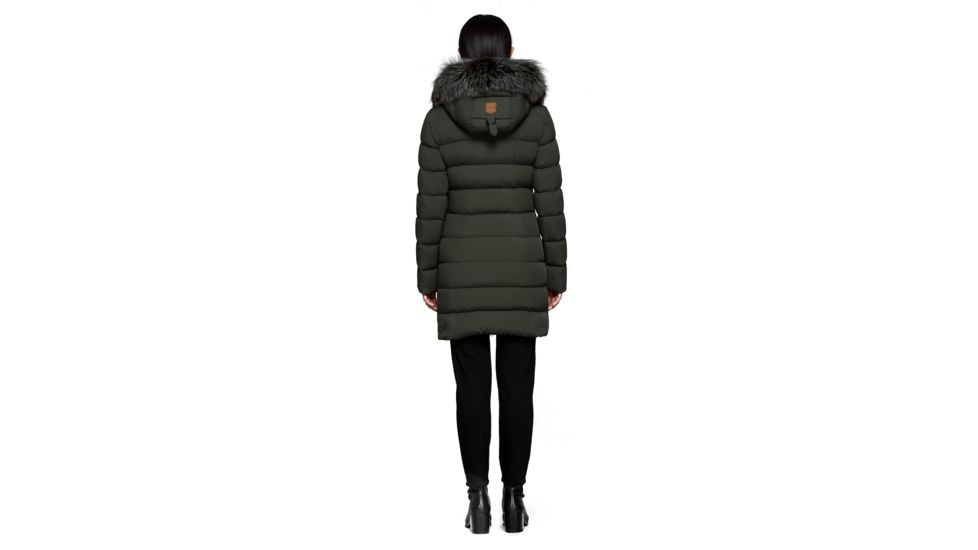 Mackage Calla Lightweight Down Coat With Fur Trimmed Hood - Womens, Spruce, Small, CALLA-SPRUCE-S