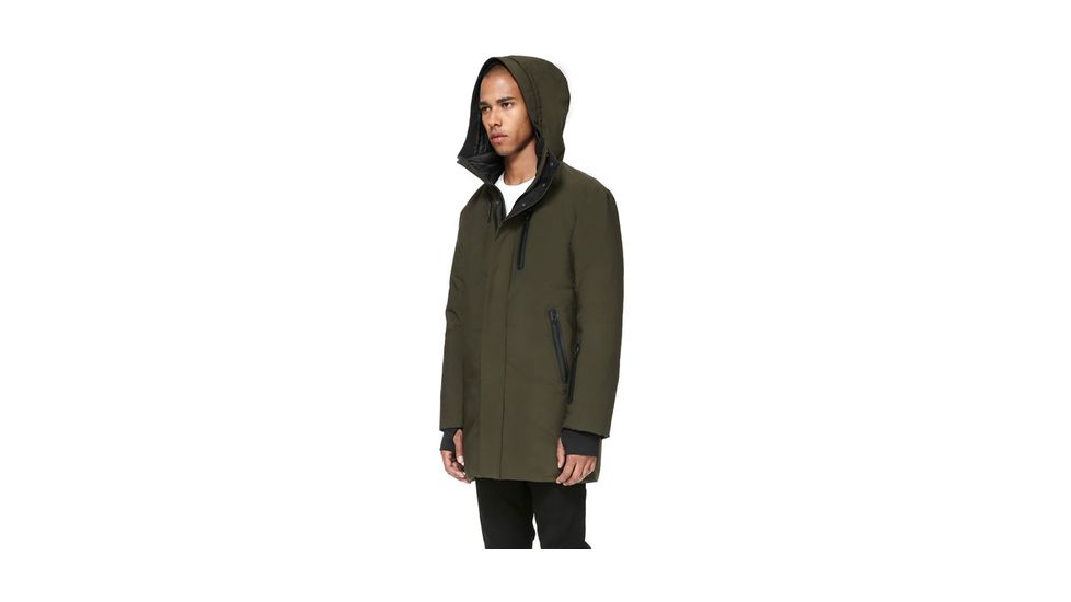 Mackage Chano Hip Length Powder Touch Down Coat - Men's, Army, 44, CHANO-ARMY-44