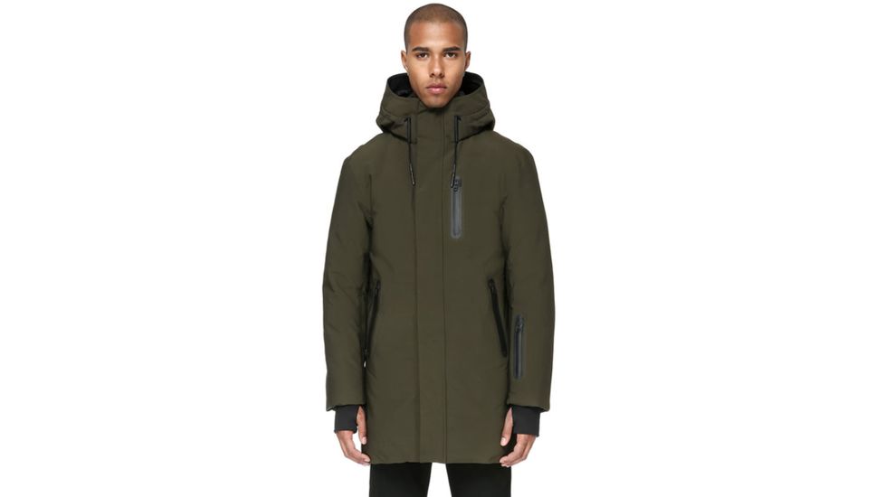 Mackage Chano Hip Length Powder Touch Down Coat - Men's, Army, 44, CHANO-ARMY-44