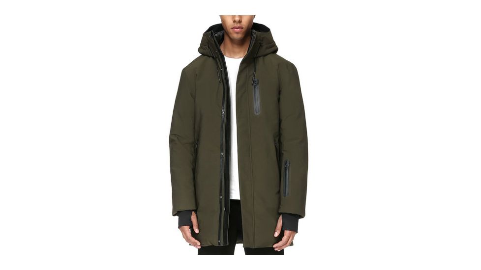 Mackage Chano Hip Length Powder Touch Down Coat - Men's, Army, 44, CHANO-ARMY-44