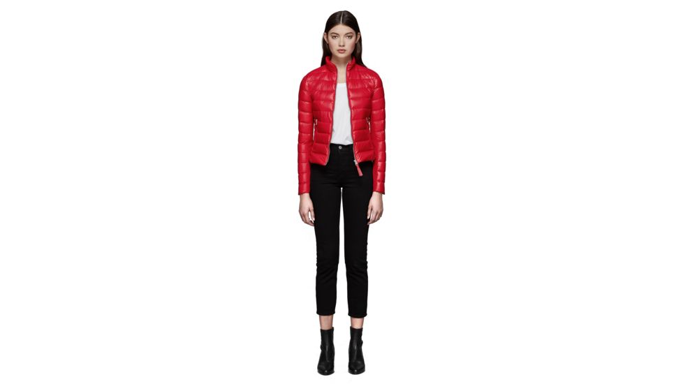 Mackage Cindee Quilted Lightweight Down Jacket With Zippered Pockets - Womens, Red, Extra Small, CINDEE-RED-XS