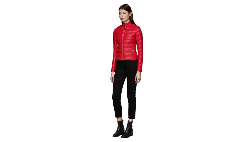 Mackage Cindee Quilted Lightweight Down Jacket With Zippered Pockets - Womens, Red, Extra Small, CINDEE-RED-XS