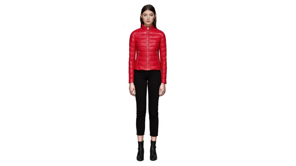 Mackage Cindee Quilted Lightweight Down Jacket With Zippered Pockets - Womens, Red, Extra Small, CINDEE-RED-XS