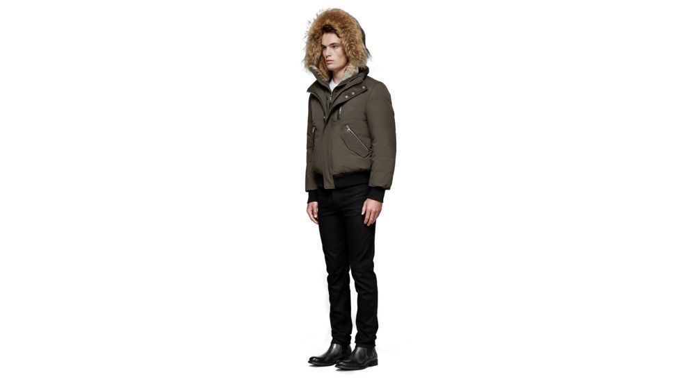 Mackage Dixon Hip Length Winter Down Parka With Fur - Men's, Army, 36, DIXON-ARMY-36