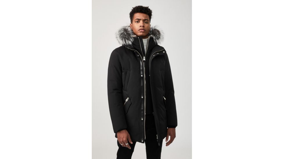 Mackage Edward Down Parka - Mens, Black / Silverfox Fur, 36, Edward-XR-Bl/Silv-36