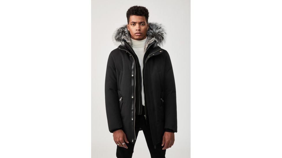 Mackage Edward Down Parka - Mens, Black / Silverfox Fur, 36, Edward-XR-Bl/Silv-36