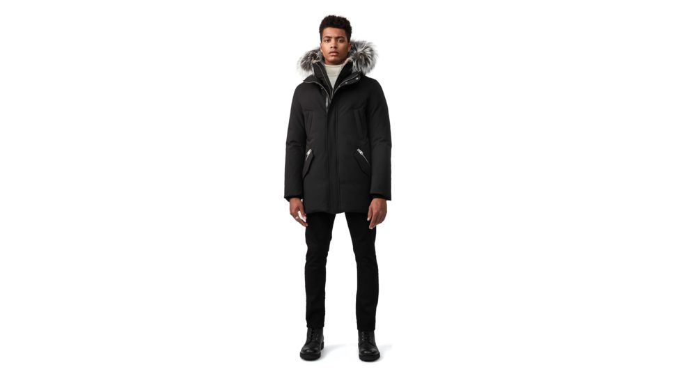 Mackage Edward Down Parka - Mens, Black / Silverfox Fur, 36, Edward-XR-Bl/Silv-36