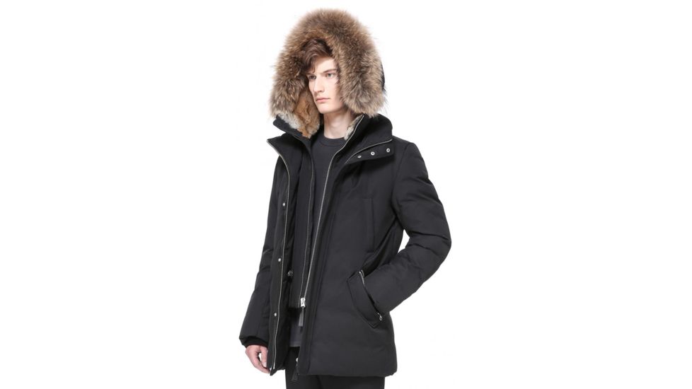 Mackage Edward Hip Length Down Winter Parka With Fur - Men's, Black, 3XL, EDWARD-BLACK-46