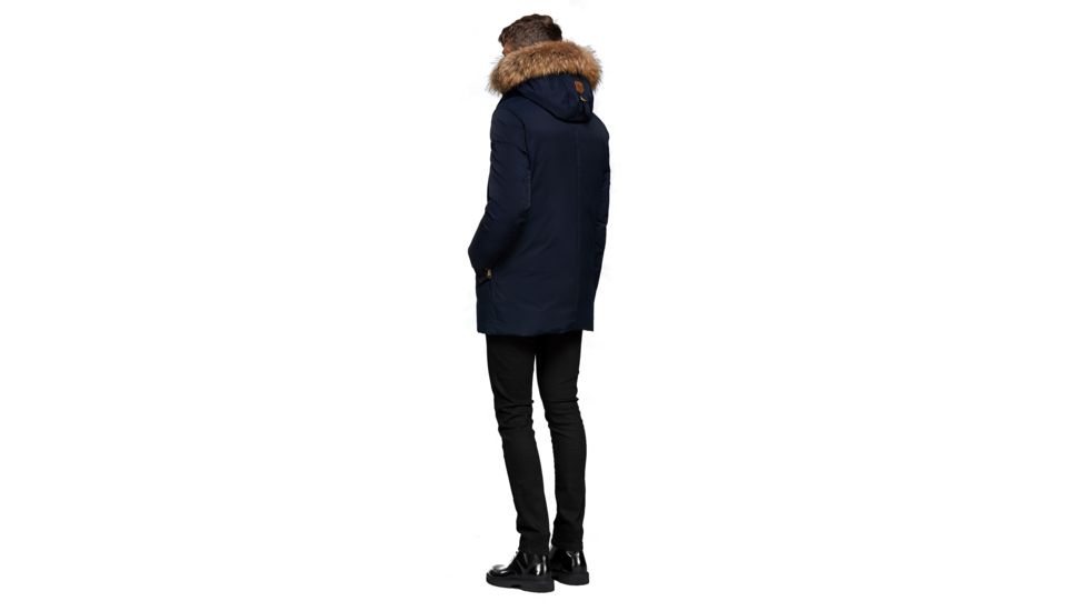 Mackage Edward Hip Length Down Winter Parka With Fur - Men's, Navy, 36, EDWARD-NAVY-36