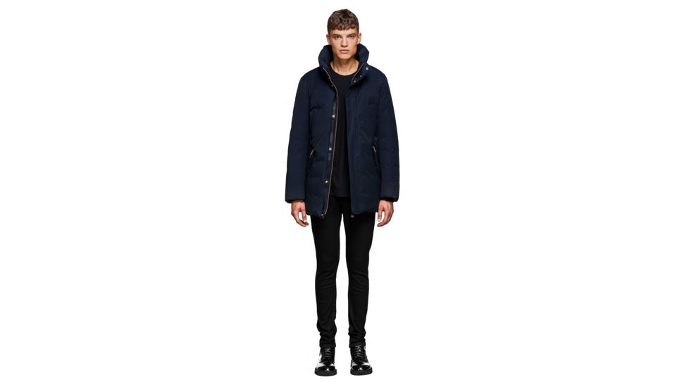 Mackage Edward Hip Length Down Winter Parka With Fur - Men's, Navy, 36, EDWARD-NAVY-36