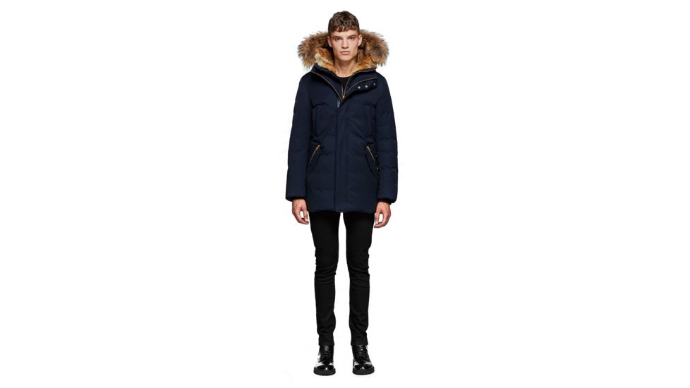 Mackage Edward Hip Length Down Winter Parka With Fur - Men's, Navy, 36, EDWARD-NAVY-36
