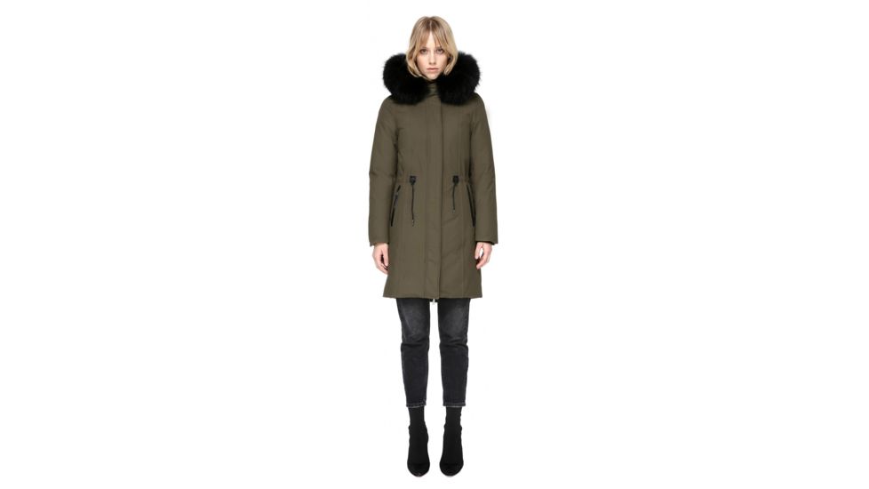 Mackage Enia Mid Length Winter Down Coat With Fur - Womens, Army, Large ENIA-ARMY-L