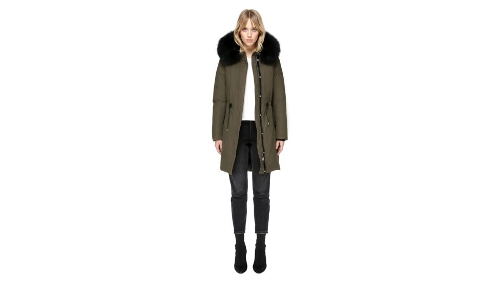 Mackage Enia Mid Length Winter Down Coat With Fur - Womens, Army, Large ENIA-ARMY-L