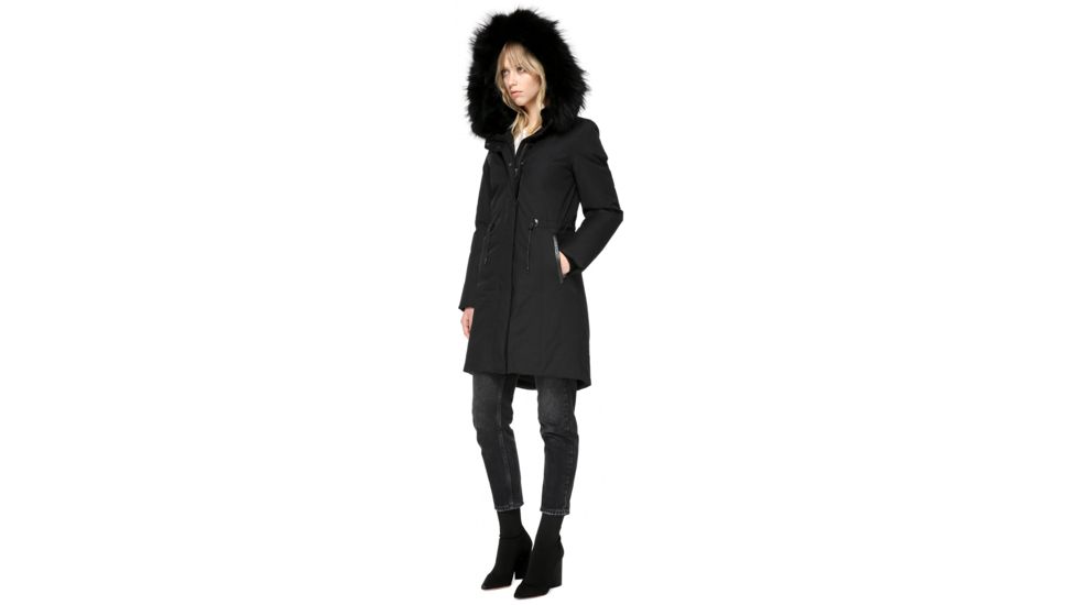 Mackage Enia Mid Length Winter Down Coat With Fur - Womens, Black, Extra Small ENIA-BLACK-XS