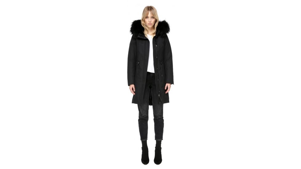 Mackage Enia Mid Length Winter Down Coat With Fur - Womens, Black, Extra Small ENIA-BLACK-XS