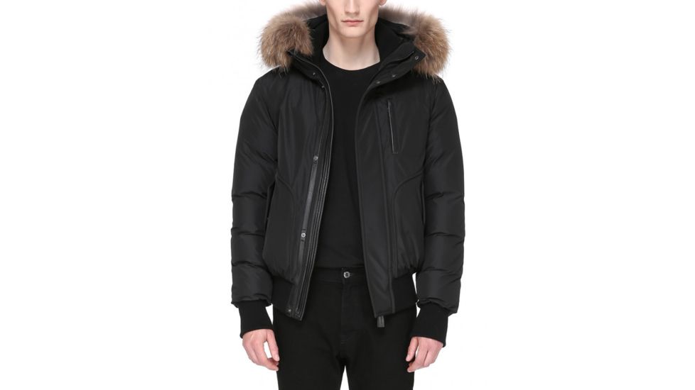 Mackage Florian Winter Down Bomber Jacket With Fur - Mens, Black, 46, FLORIAN-BLACK-46