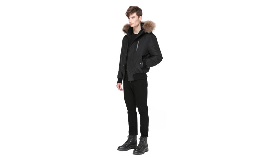Mackage Florian Winter Down Bomber Jacket With Fur - Mens, Black, 46 FLORIAN-BLACK-46